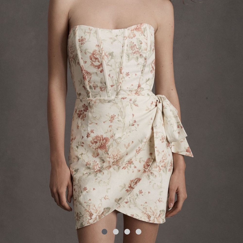 NWT V. Chapman Anthropologie Nasturtium Carmel Valley Rose Floral Mini Dress 10